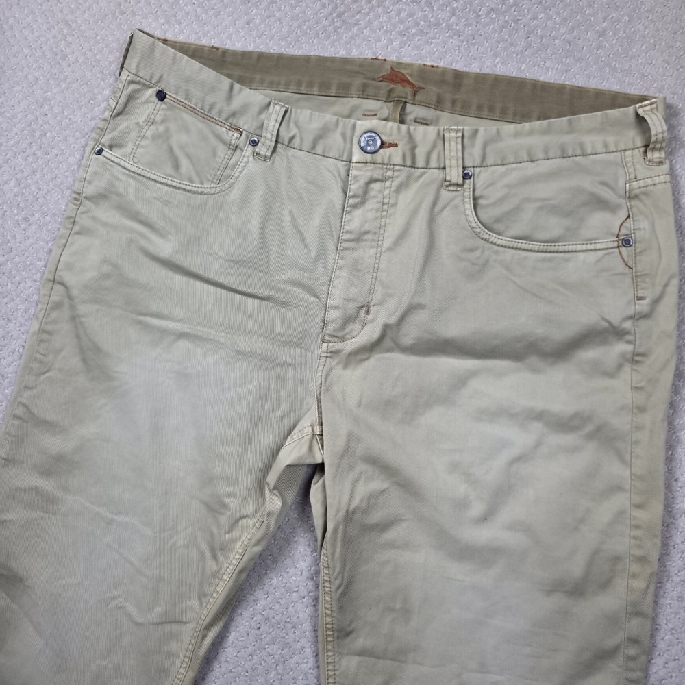 Tommy Bahama Sand Drifter Stretch Jeans Mens 40 Tan Khaki 5‎ Pocket Straight Fit